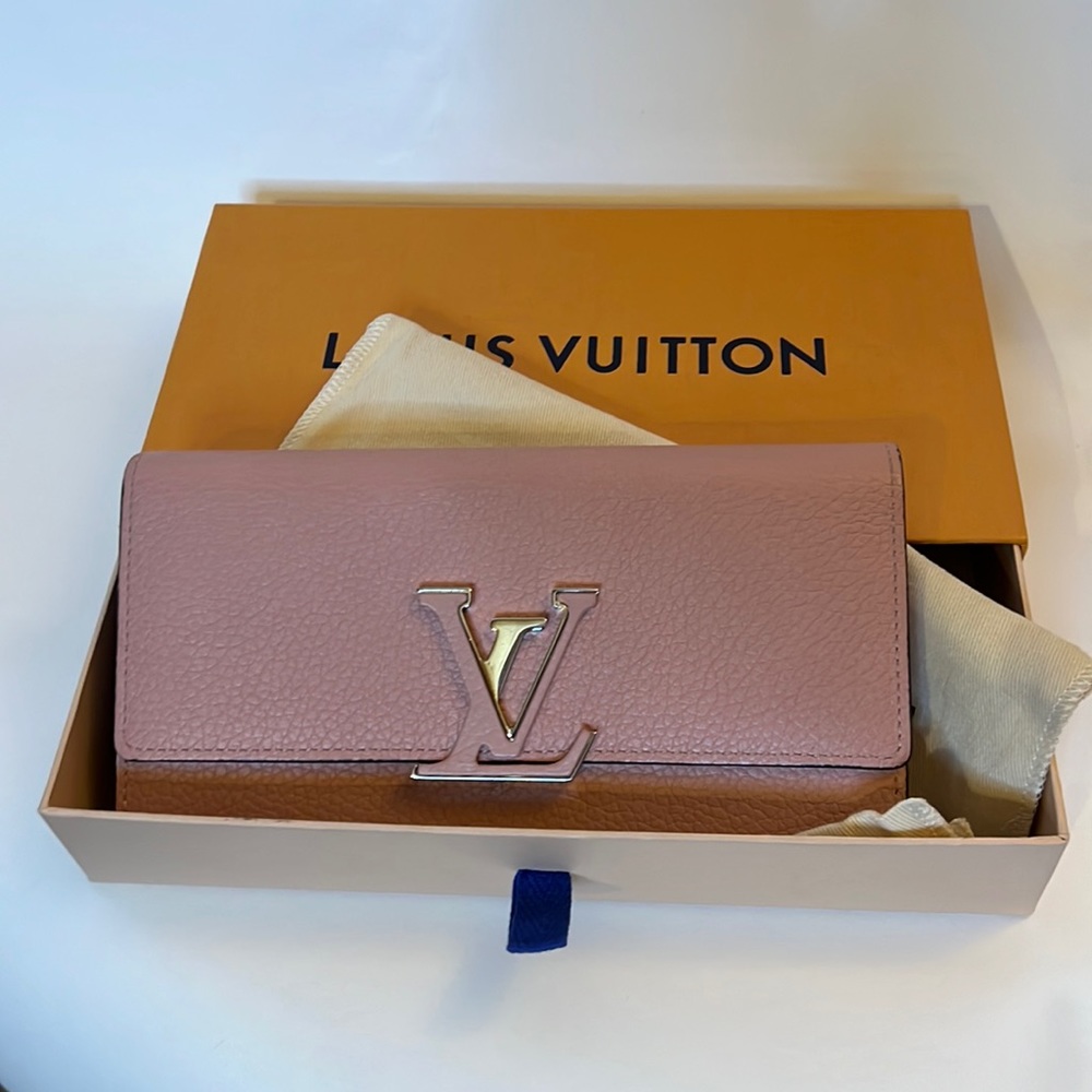 Pink Louis Vuitton Wallet with Silver hardware